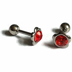 Rode Glazen Studs Oorbellen - Helixpiercing Tragus Piercing Met Steentje Rood