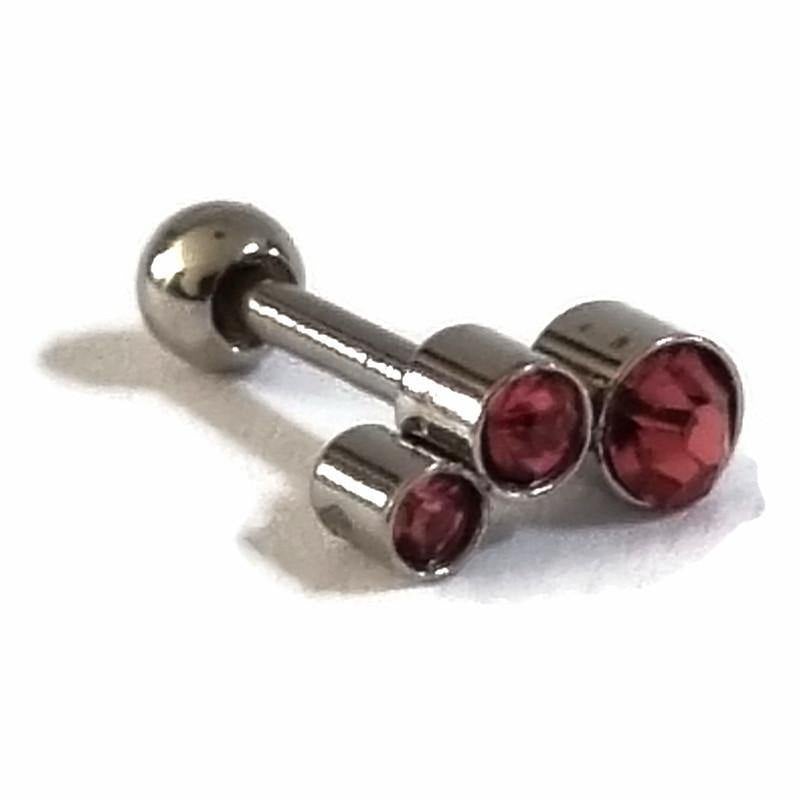 Rode Kristal Steen Oorknopjes Voor Helixpiercing Tragus Piercing.