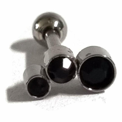 Zwarte Diamanten Knop Oorbellen In Helixpiercing Tragus Piercing Met Steentjes Zwart Rechts