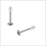 Witte Parel Helix Tragus Piercing - 3mm | Lichaamssieraden