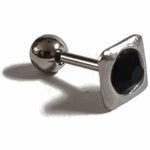 Zwarte Vierkante Helix Piercing met Stalen Barbell | Lichaamssieraden