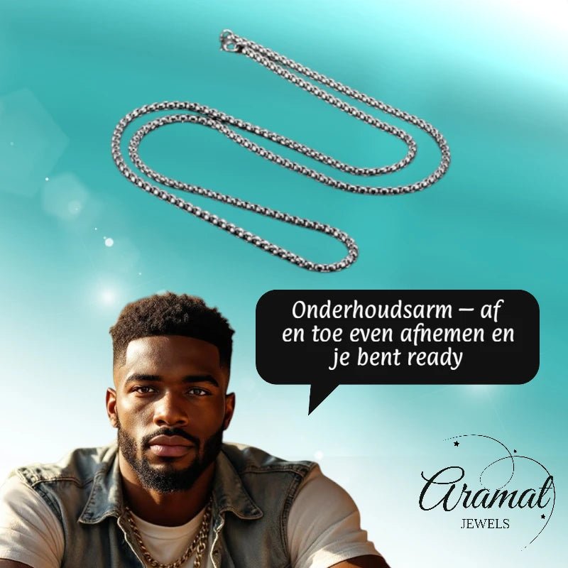 Jasseron Halsketting RVS 100 cm – 4 mm - Aramat Jewels - Halskettingen - cadeautip