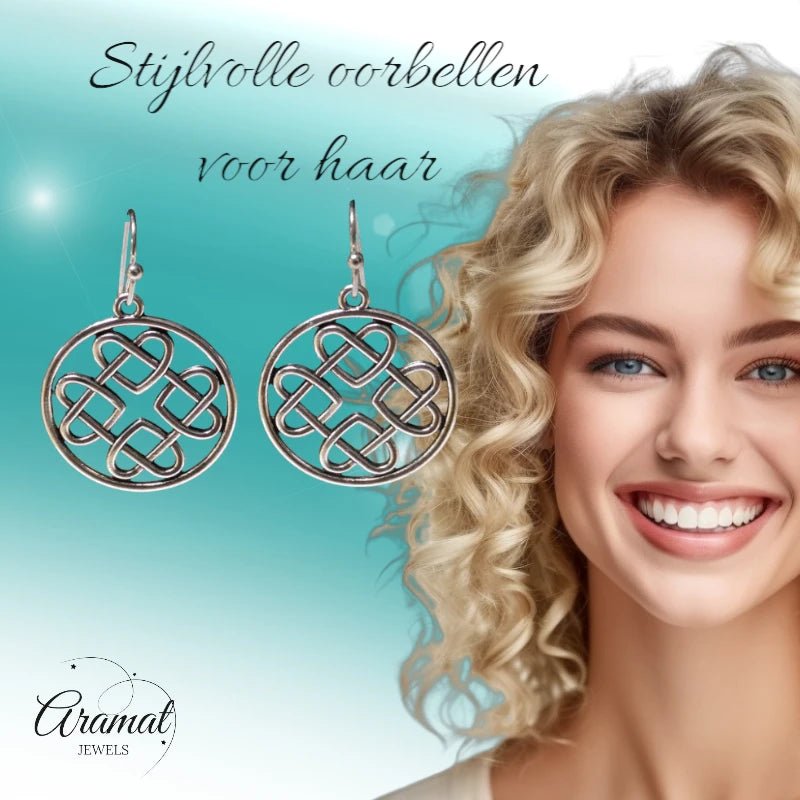 Keltische Boho Oorhangers – Gevlochten Cirkel – 35x25mm - oor6057 - Oorhangers kopen# - 35mm - alles - bali