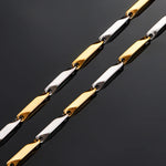 Bicolor Bamboo Ketting van Goud- en Zilverkleurig Rvs ?3mm Breed-60cm Lang 60cm | Halskettingen