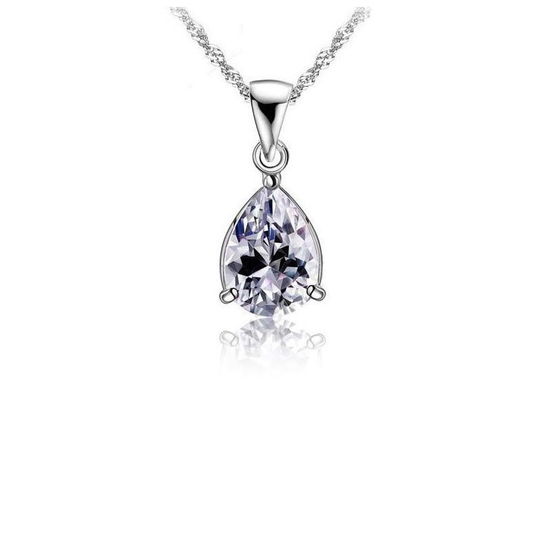 Zilveren Dames Halsketting Met Peer Geslepen Diamant Van Aramat Jewels®
