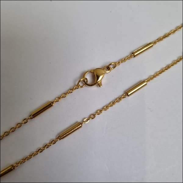 Gouden Ketting Met Sluiting En Anker Schakel Staal 45cm.