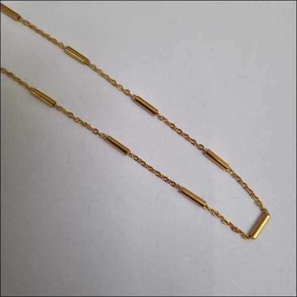 Gouden Ketting Met Anker Schakel Staal 45cm.