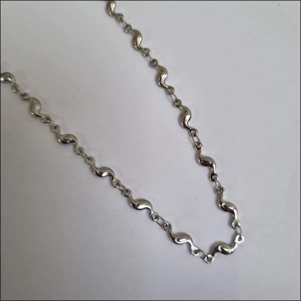 Zilveren Ketting Met Fantasie Schakel En Staal 50cm 4mm.