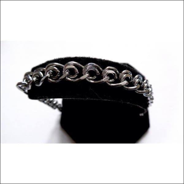 Zwarte Fluwelen Ring Met Zilveren Ketting Voor Ketting Fantasie Staal Zilverkleurig 7.5mm 50