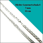 Ketting Gourmetschakel Staal 55cm Zilverkleurig