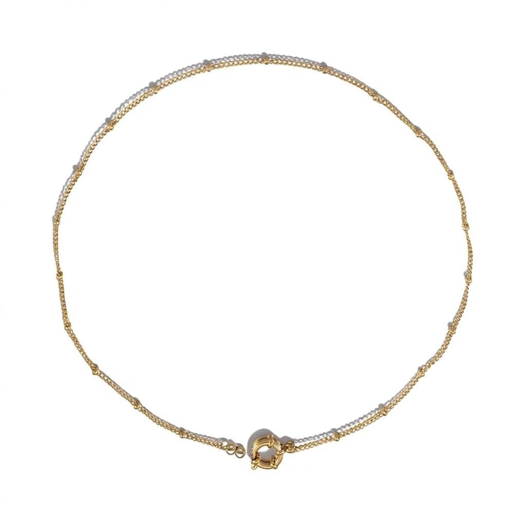 Ketting – Staal Bedelketting Bolletjes Schakel Goudkleurig (2mm) - Aramat Jewels - Bedelketting - cadeautip