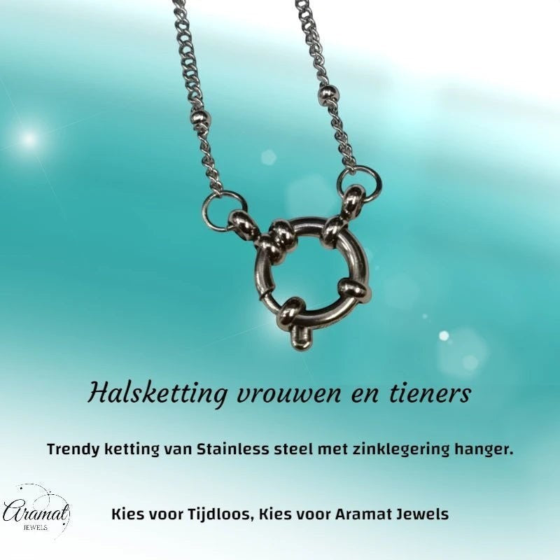 Ketting – Staal Bedelketting Bolletjes Schakel Zilverkleurig (2mm) - Aramat Jewels - Bedelketting - cadeautip