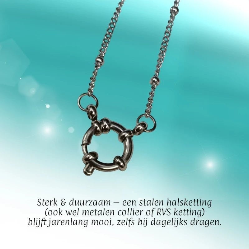 Ketting – Staal Bedelketting Bolletjes Schakel Zilverkleurig (2mm) - Aramat Jewels - Bedelketting - cadeautip