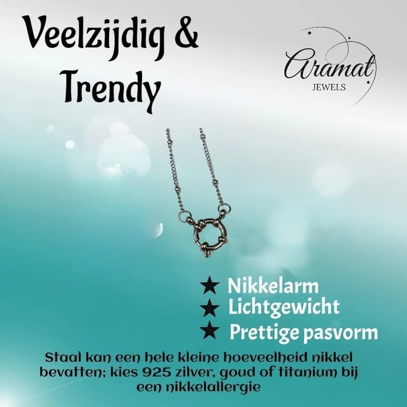 Ketting – Staal Bedelketting Bolletjes Schakel Zilverkleurig (2mm) - Aramat Jewels - Bedelketting - cadeautip