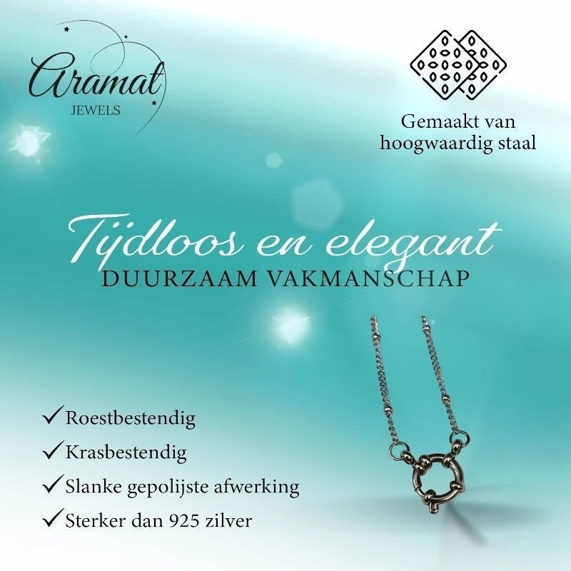 Ketting – Staal Bedelketting Bolletjes Schakel Zilverkleurig (2mm) - Aramat Jewels - Bedelketting - cadeautip
