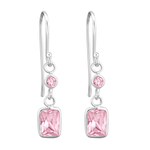 Kinder Oorhangers Roze Zirkonia - 925 Zilver - oor2465 - 27701 - Oorhangers kopen# - 25mm - 925 Zilver - alles