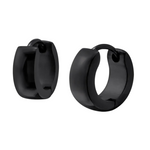 Zwarte Mini Huggies Oorringen 10x4mm