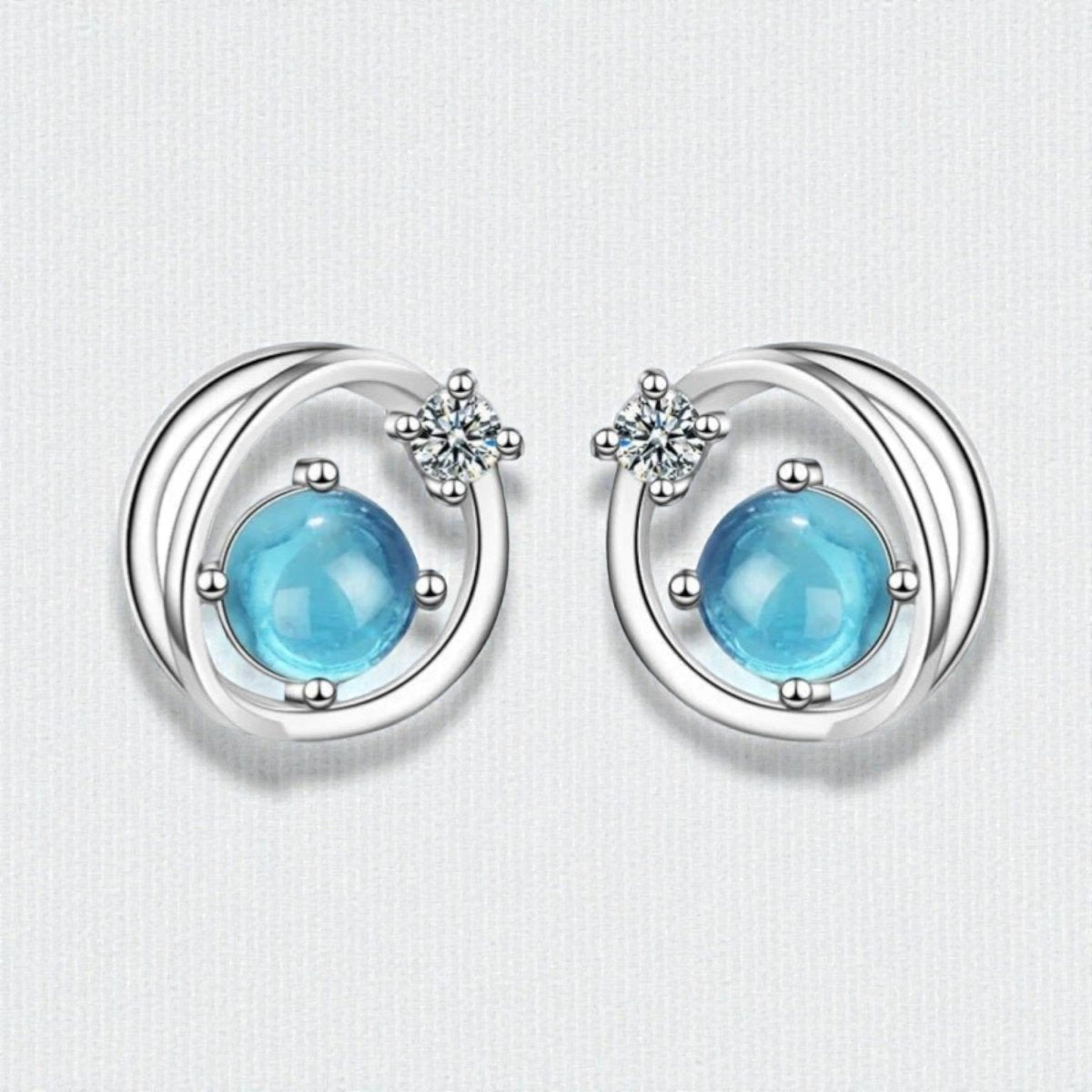 Kristal oorbellen zilver planeet - Aramat Jewels - Oorbellen - cadeautip