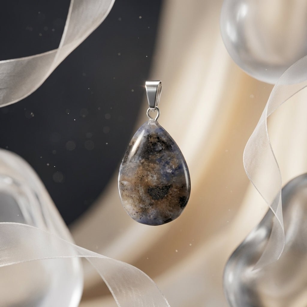 Labradoriet Druppel Hanger natuursteen - Aramat Jewels - Hangers - cadeautip