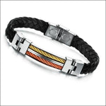 Lederen Armband Met Rvs Accenten