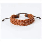 Bruin Leren Gevlochten Armband | Armbanden