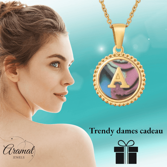 letter Ketting met Abalone Schelp - Aramat Jewels - Halskettingen - cadeautip