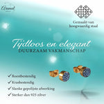 Lichtblauwe kristallen oorstekers 6 mm – goudkleurig - oor3096 - Oorbellen kopen# - 6mm - alles - blauw