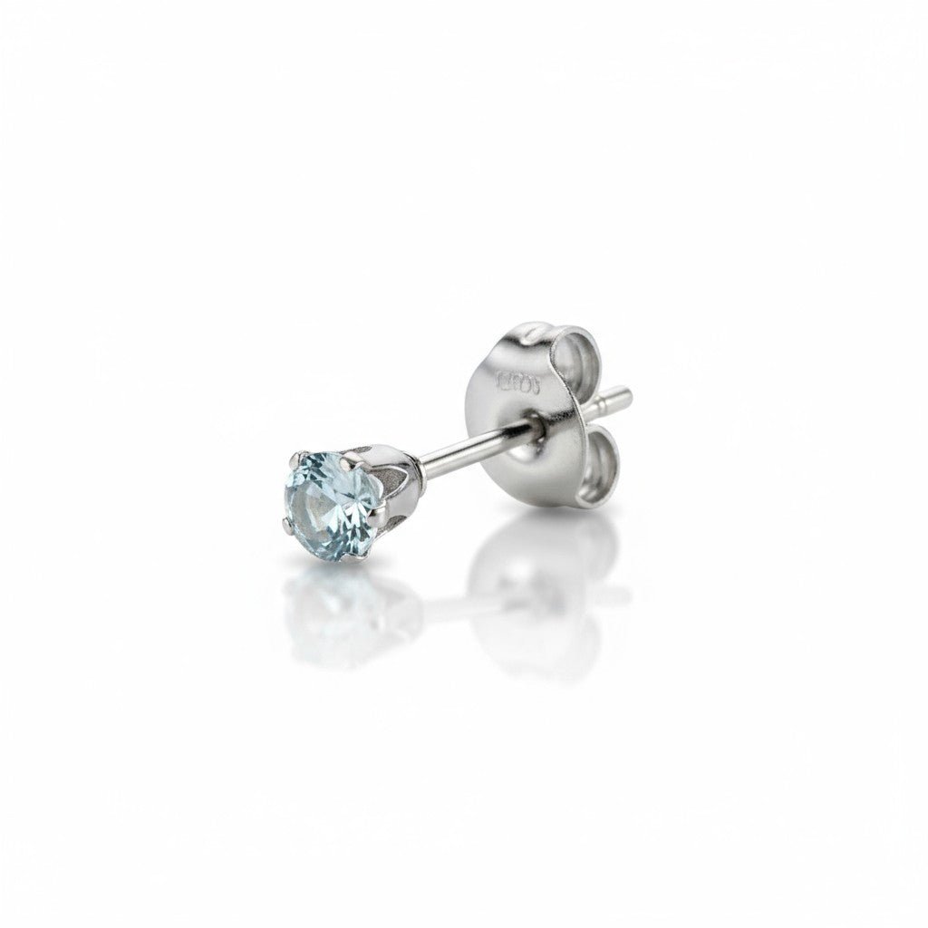 Lichtblauwe Zirkonia Oorbellen – 3mm – RVS - Aramat Jewels - Oorbellen - cadeautip