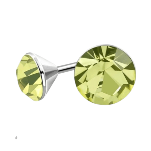 Lichtgroene Mini Kristal Oorbellen – 3mm – RVS - Aramat Jewels - Oorbellen - cadeautip