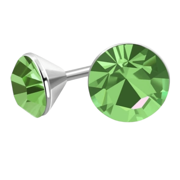Lichtgroene Mini Oorknopjes – 3mm – RVS - Aramat Jewels - Oorbellen - cadeautip