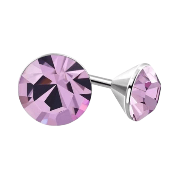 Lila Kristallen Oorstekers – 3mm – RVS - Aramat Jewels - Oorbellen - cadeautip