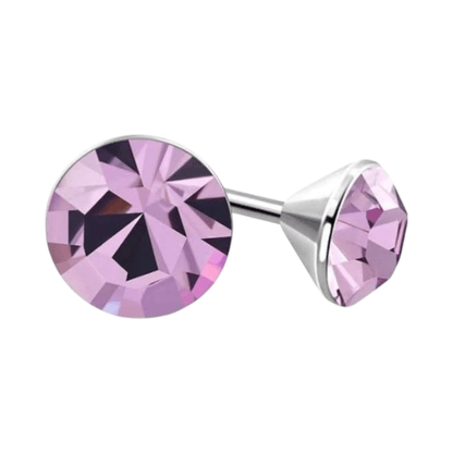 Lila Kristallen Oorstekers – 3mm – RVS - Aramat Jewels - Oorbellen - cadeautip