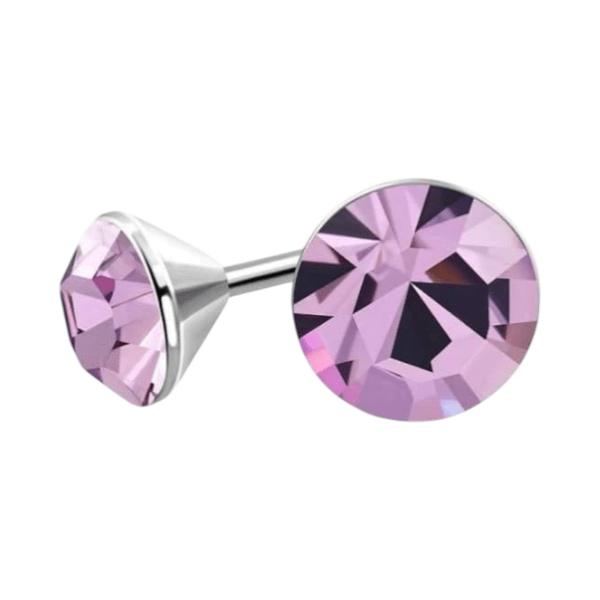 Lila Kristallen Oorstekers – 3mm – RVS - Aramat Jewels - Oorbellen - cadeautip