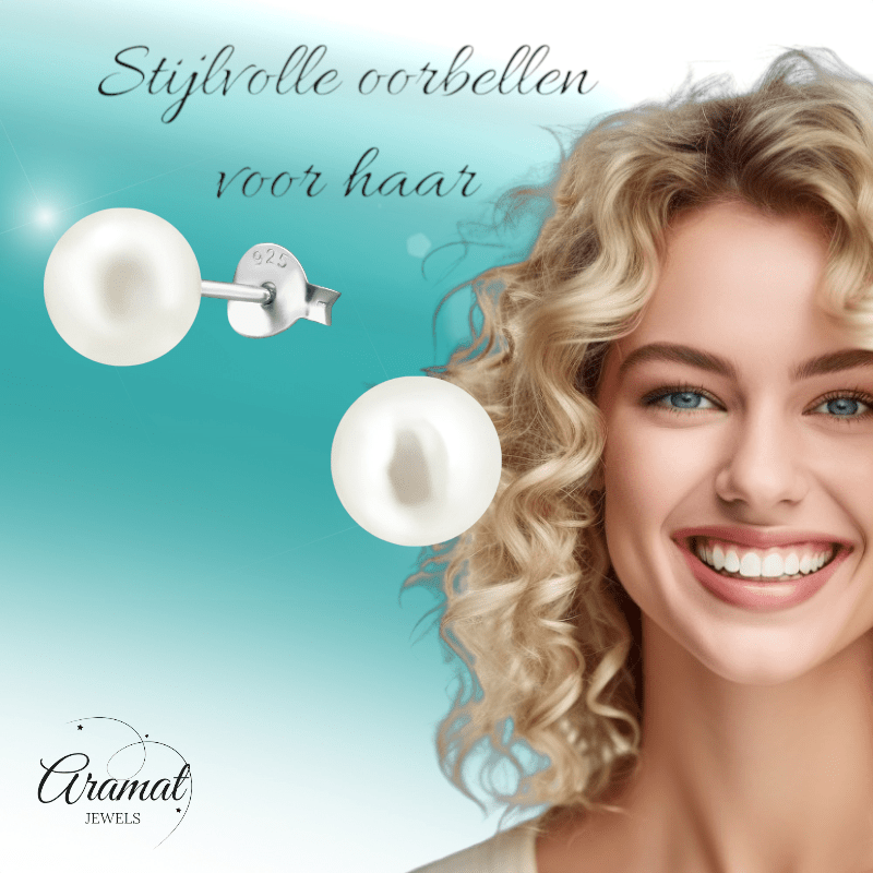 Luxe Crèmekleurige Pareloorbellen van Aramat Jewels® - oor2891 - 13141 - Oorbellen kopen