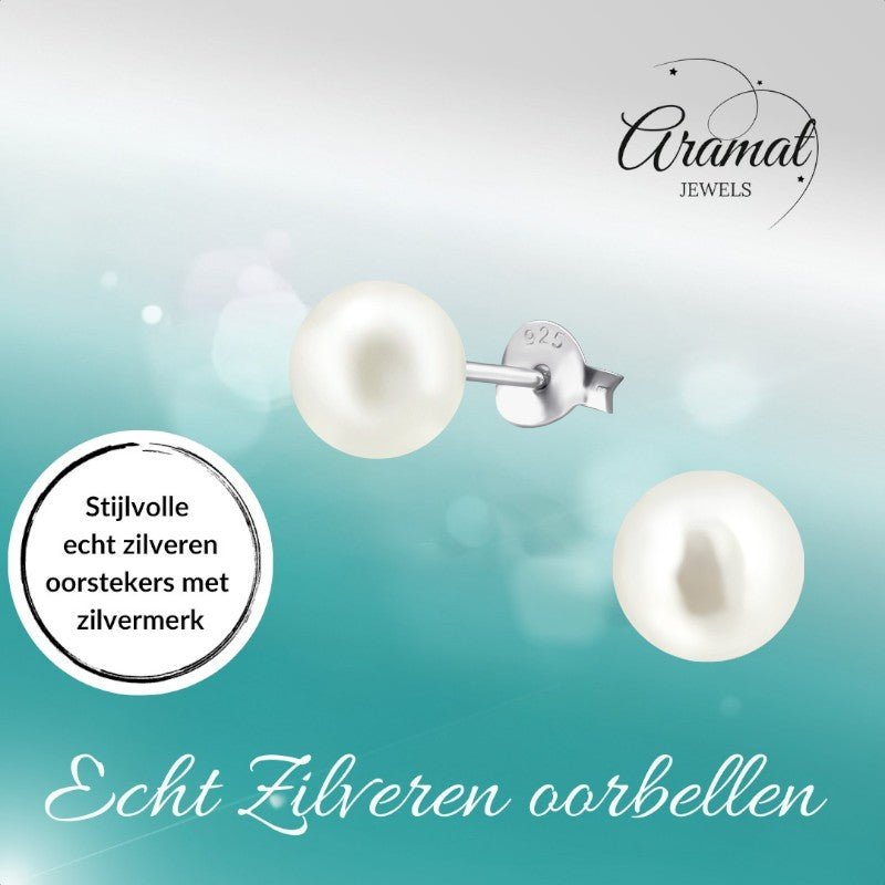 Luxe Crèmekleurige Pareloorbellen van Aramat Jewels® - oor2891 - 13141 - Oorbellen kopen