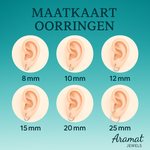 Goudkleurige Oorringen Uniseks - Twee Strepen - 13mm