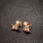 Meisjes oorbellen giraf rosékleurig RVS - oor6391 - 515394 - Oorbellen kopen# - 10mm - alles - cadeau