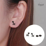 Meisjes oorbellen giraf zwart RVS - oor6389 - 515396 - Oorbellen kopen# - 10mm - alles - cadeau