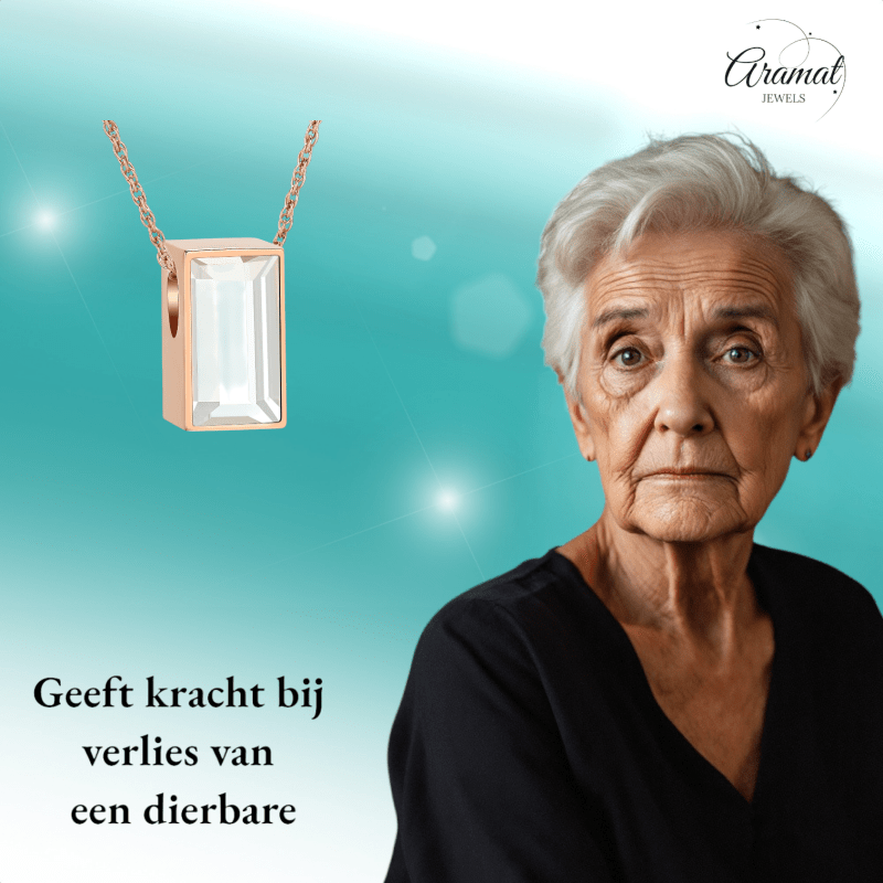 Mini Ashanger Rechthoek met Zirkonia - Rosékleur - hang1471 - IJD33011 - Gedenkhangers kopen# - 11mm - alles - ashangers