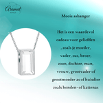 Mini Ashanger Rechthoek met Zirkonia - Zilverkleur - hang1470 - IJD33011 - Gedenkhangers kopen# - 11mm - alles - ashangers