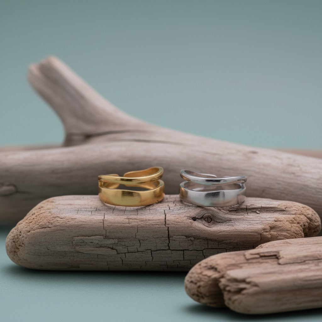 Minimalistische Open Ring Geometrisch (Verstelbaar RVS) - Aramat Jewels - Ringen - cadeautip