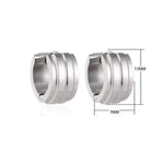 Zilverkleurige Klapcreolen - RVS - Twee Strepen - 13 mm - Uniseks
