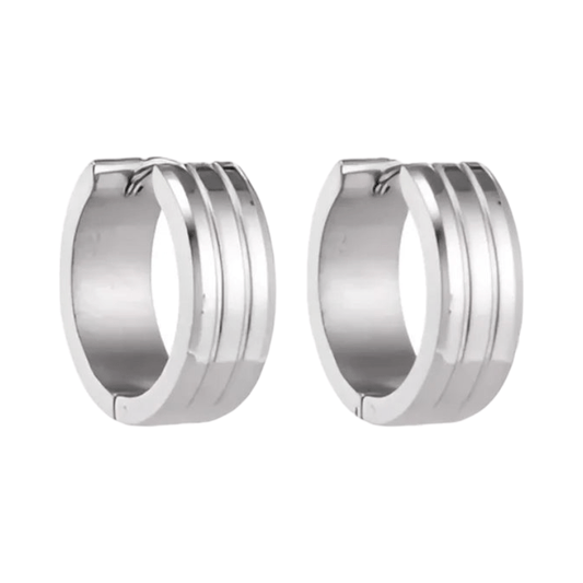 Moderne Zilverkleurige Rvs Oorbellen - oor5796 - se41124 - Oorringen kopen# - 20mm - 7mm - alles