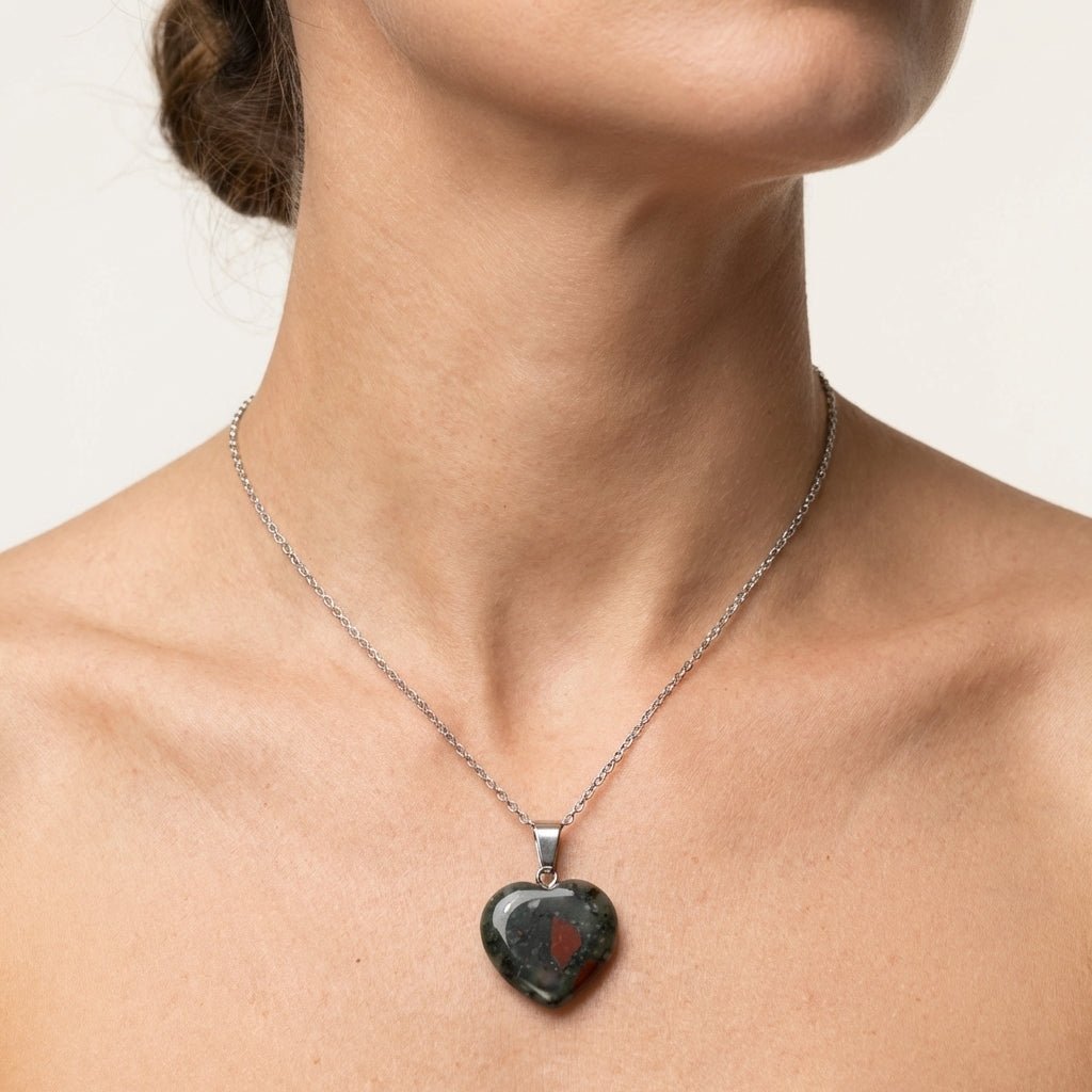 Natuursteen Hartjes Hanger Jaspis - Aramat Jewels - Hangers - cadeautip