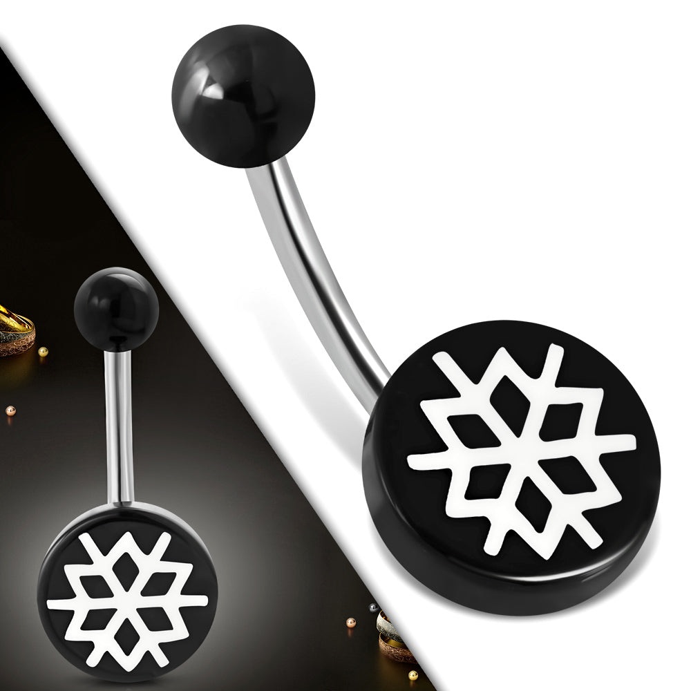 Stijlvolle Navelpiercing Met Aramat Jewels® Snowflake Strings