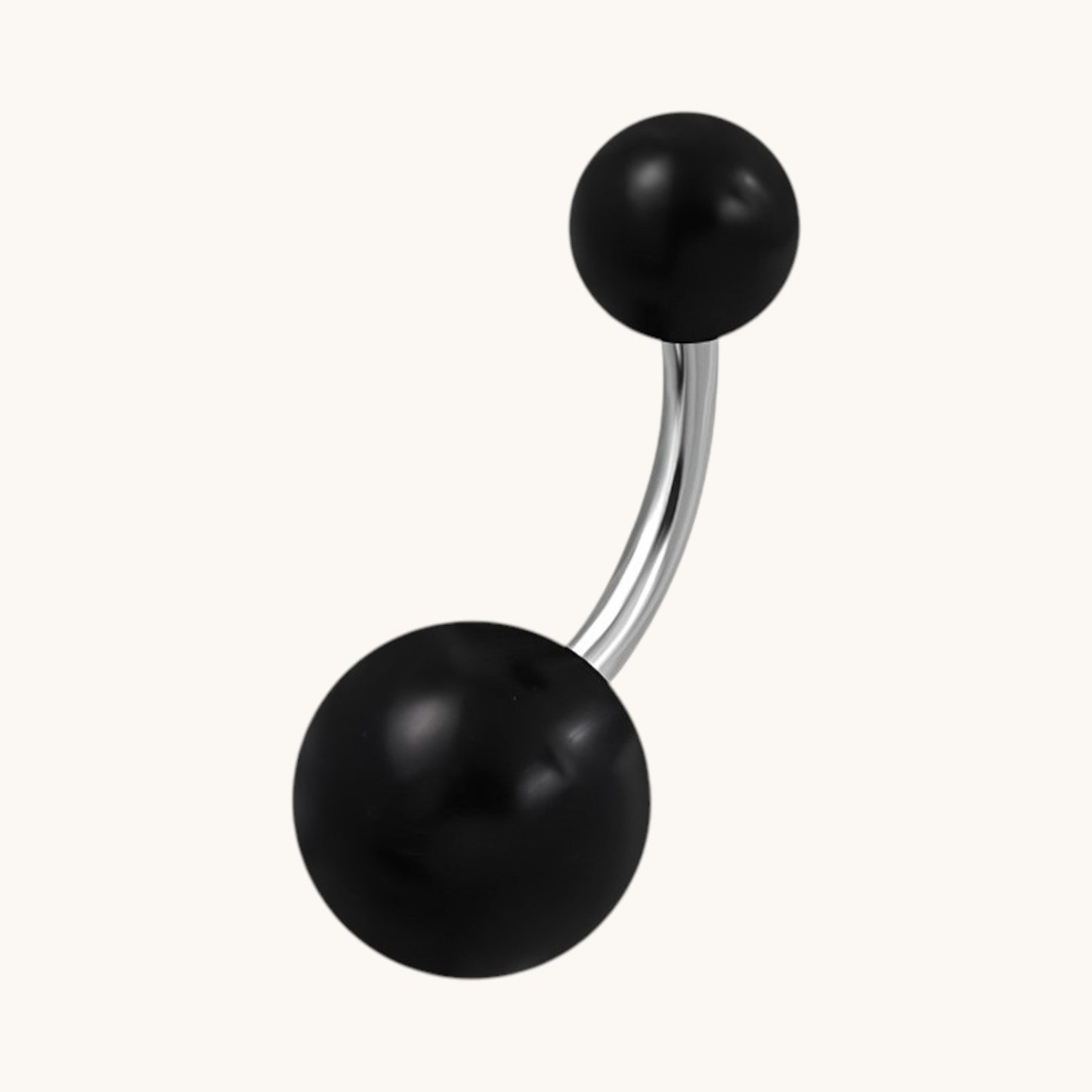 Black Acrylic Steel Navel Piercing with Steel