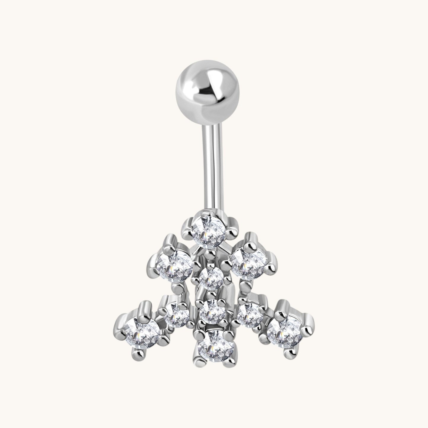 Surgical Steel Navel Piercing with Zirconia