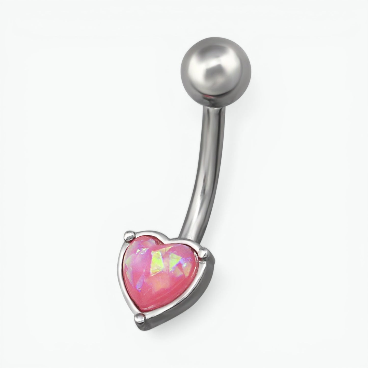 Pink Opal Steel Navel Piercing