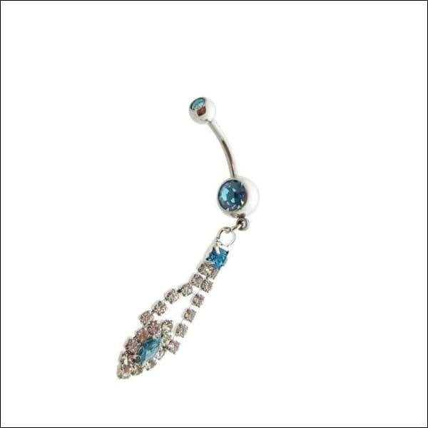 Navelpiercing Hanger Blauw Met Kristallen Hanger Van Aramat Jewels®.