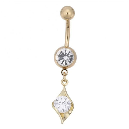 Aramat Jewels® Goudkleurige Navelpiercing Met Druppel Hanger